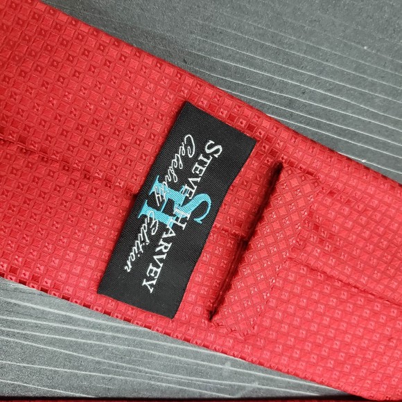 Steve Harvey Celebrity Edition Red Polyester Microfiber Necktie - Gently Used - Picture 2 of 6